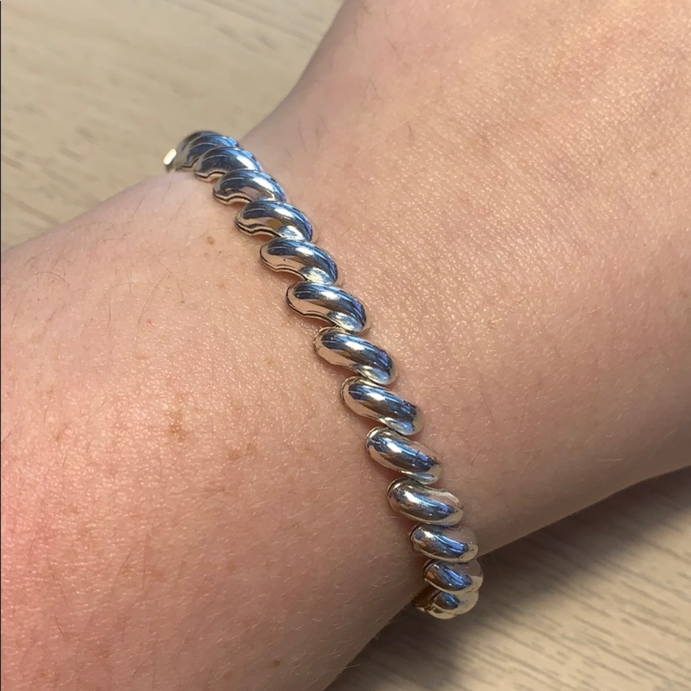 Vintage Sterling Silver Macaroni Bracelet
